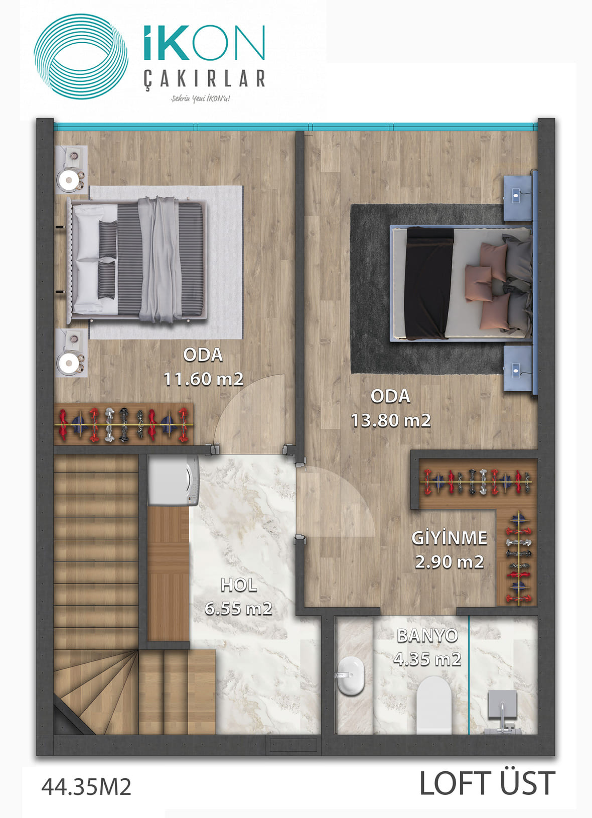 2+1 Loft Üst